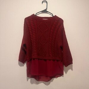 Cotton Emporium Deep Red Knit Sweater